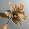 Planta artificial da folha da magnólia Ramo da magnólia Camélia verde planta paisagem arranjo de flores decoração magnólia árvore Tigela branca flor botão folha bonsai