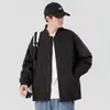 Chaqueta de cuello mao para hombre, Otoño e Invierno, Marca de moda, Estilo pareja, Cardigan holgado de color liso, Chaqueta superior cálida casual americana