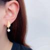 Pendientes de Piedra Natural Transfronterizos que No se Desvanecen para Mujer, Versátiles y de Alta Gama, Pendientes de Tuerca con Aguja de Plata 925, Estilo Moda Commuter de Qingdao