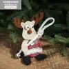 Ornatos de Tecido Amazon Transfronteiriços Papai Noel Rena Árvore de Natal Decorações de Janela Acessórios Decorativos Atacado Estampagem Dourada