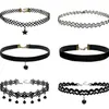 Amazon Ins Set de Collar de Encaje Creativo Cadena Clavícula Joyería Simple Gótica Europea y Americana