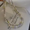 Colar de Pérolas Estilo Doce em Prata Esterlina S925 para Mulheres, Alto Brilho, Impecável, Luxo Leve, Design de Nicho, Corrente para Clavícula, Elegante