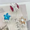 Aleación Estilo Nuevo Doble Cara Hueco Cristal Estrella Cadena de Cuentas DIY Cadena para Teléfono Colgante para Llaves Accesorios de Joyería