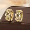 Diseño de Nicho Cadena Ear Cuff Opciones Bicolores Circonita Incrustada Estilo Europeo Lujo Ligero Sensación de Alta Gama Aro de Pendiente