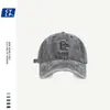 Boné de Baseball Lavado de Alta Qualidade e Resistente com Rasgos para Homens e Mulheres, Estilo Coreano Ins Marca Tendência Boné com Letra C Que Faz o Rosto Parecer Menor