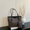 Bolsa Tote Texturizada com Estampa Vintage para o Dia a Dia, de Ombro, Moda Europeia e Americana Feminina, Nova Moda 2026, Bolsa de Grande Capacidade