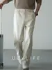 Pantalones casuales de algodón Lyocell semi-elásticos en la cintura, fluidos y elásticos para hombre, pantalones rectos de pierna ancha, fáciles de cuidar, para otoño de 2026