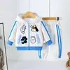 Conjunto de Dos Piezas Sudadera Bordada de Cachorro y Gatito para Bebé de Primavera y Otoño Ropa Deportiva Casual para Salidas de Bebé