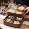 Caixa de Frutas Veado Dourado Novo Estilo Chinês Prato de Frutas Caixa de Doces Sala de Estar Casa Compartimentado Prato de Nozes Caixa de Armazenamento de Lanches de Frutas Secas com Tampa
