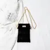 Bolsa Veludo Retro Maillard 2025 Novo Estilo Inspirada na Chanel Acolchoada Corrente de Bolas Douradas Ombro Transversal Pequena Quadrada