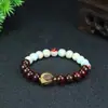 Pulsera de Garra de Gato Asada con Carbón Bodhi Natural Pulsera de Sándalo Rojo Hoja Pequeña Pulsera de Garra de Gato Asada con Carbón Libro Rojo Pulsera Bodhi de Loto