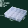 Caja de Almacenamiento con Inserto Extraíble Caja de Plástico PP Transparente Accesorios DIY para Uñas Caja de Cosméticos Caja de Almacenamiento de Escritorio