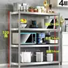 Estanterías de Almacenamiento de Múltiples Niveles de Pie para Cocina Estante de Almacenamiento de Cinco Niveles para Horno de Microondas del Hogar Estante de Almacenamiento de Acero Inoxidable
