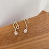 Corea del Sur Dongdaemun Aretes de Personaje Musical Diamante Completo Aretes Pequeños Diosa Elegante Simple Versátiles Aretes 318