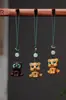 Cadena para teléfono móvil de madera del zodiaco llavero sándalo verde palisandro accesorios colgante para bolso del zodiaco