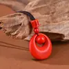 Mineral Crudo Cinabrio Cierre de Princesa Colgante de Cuentas Arena Roja Imperial Año del Zodiaco Collar para Hombres y Mujeres Joyería de Regalo Venta al por Mayor