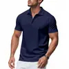 Camisas polo europeas y americanas para hombre transfronterizas, casual de negocios, corte holgado, tejido de malla de secado rápido, polo de manga corta de verano para golf al por mayor