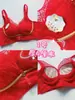 Lencería Roja, Sujetador Rojo para el Año de Tu Nacimiento, Sujetador Ajustable