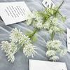 Planta verde de simulación de encaje de 4 tenedores, decoración de boda, accesorios de pared de flores, fotografía del hogar, flores falsas blancas, directa de fábrica