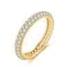 Nuevo Anillo de Plata S925, Anillo de Oro Blanco Doble Fila Multidiamante, Circonita, Venta Directa del Fabricante