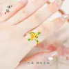 Tienda de oro con esmalte de oro brillante de 24 quilates color pupila lodo alrededor del anillo de serpiente este año de vida anillo de dedo índice de serpiente del zodíaco