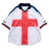 Camiseta de Fútbol Polo Manga Corta Bloque de Color Retro Cuello en V, Camisa Deportiva de Fútbol Holgada Oversize Vintage Estilo Americano