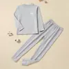 Conjunto de Roupa Térmica Infantil Sem Costura 100% Algodão para Outono e Inverno, Camada Base de Algodão Espessa e Macia para Meninos e Meninas
