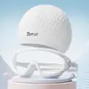Gorro de Natación para Mujeres con Cabello Largo, Circunferencia de Cabeza Grande, Alto Valor Estético, Impermeable de Silicona, No Aprieta, Gorro de Natación Profesional para Hombres Adultos con Protección para los Oídos