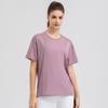 Camiseta Esportiva Feminina de Verão Solta com Mangas Curtas, Secagem Rápida, Respirável, para Corrida, Fitness, Roupas de Yoga que Absorvem a Umidade 32236