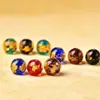 Lámina de oro, ceniza de incienso y cuentas sueltas de vidrio para pulseras, pendientes DIY y materiales de abalorios hechos a mano en cinco colores para el año zodiacal