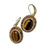 Aretes Retro de Ojo de Tigre Aretes Estilo Corte Francés con Diamantes Aretes Temperamento Femenino Joker Comercio Electrónico Transfronterizo Venta al por Mayor