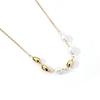 Collar de perlas de agua dulce con colgante de cadena de clavícula de amor personalizado retro para mujer, tendencia europea y americana, moda de celebridades de Internet