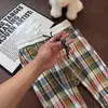 Pantalones casuales de punto a cuadros arcoíris estilo americano para hombre, pantalones largos rectos de verano finos y holgados con un tacto relajado, pierna ancha
