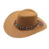 Comercio Exterior Europeo y Americano Región Oeste Sombrero de Vaquero Moda para Hombres y Mujeres Sombrero de Lana Estilo Étnico Sombrero de Vaquero de Xizang