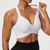 Sutiã de Yoga Sem Costura com Alças Duplas Personalizado pelo Fabricante, Top Esportivo para Uso Transfronteiriço, Corrida, Fitness e Regata de Yoga