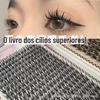 Dez Fileiras de Cílios Espiga de Trigo Preguiçosa, Trilogia do Diabinho, Cílios Postiços, Segmentados, Espessos, Fotogênicos, Pura Natureza, Cachos Individuais, Doces e Descolados