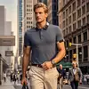 Camiseta tipo polo de manga corta con cuello camisero para hombre, talla europea de verano, top, venta al por mayor transfronteriza, ropa de trabajo casual para hombres jóvenes y de mediana edad