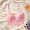 Sujetador Transfronterizo Europeo y Americano Lusha Lencería Sexy de Aliexpress Top Floral de Moda que se Puede Usar Afuera 1998