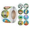 Rollo Autoadhesivo Transfronterizo de 500 Hojas de Lindas Pegatinas de Animales de Dibujos Animados 2.5cm Pegatinas Pequeñas de Tigre y Panda para Estudiantes