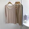 Camisa interior de dos piezas falsas para mujer, cara redonda grande, manga larga, otoño e invierno, ropa de entrenamiento estilo americano elegante, top estilo coreano
