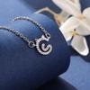 Moda simple circón diamante gato geométrico temperamento personalidad collar mujeres mayoreo