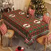 Mantel de Navidad Impermeable y a Prueba de Aceite Mantel que No Requiere Lavado Nuevo Estilo 2025 Ambiente de Año Nuevo Mantel para Mesa de Café Cuadros Rojos