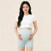 Leggings de Verão para Gestante 2 em 1 Novo Estilo 2026 Suporte para Barriga Finos Anti-Exposição Tamanho Grande Sem Costura Cintura Alta Shorts de Segurança