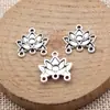 16x16mm 1g Prata Antiga Mais Vendida Retro Liga de Zinco Acessórios Conectores de Brinco de Lótus
