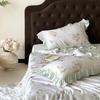 Edredom de Verão Tencel de Alta Qualidade Edredom para Ar Condicionado Floral Fresco Seda Gelo Edredom para Dormir Nu Conjunto de Quatro Peças