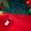 Diseño Creativo Europeo y Americano Colgante de Muñeco de Nieve Blanco Collar Cadena para Suéter de Niñas Navidad Dibujos Animados Lindo Sencillo
