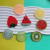Juguete de comida de simulación DIY, rodajas de fruta, rodajas de sandía, pasador hecho a mano creativo, material para zapatos con agujeros, accesorios de joyería de resina