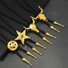 Nuevo Collar de Lazo de Toro Más Vendido, Accesorio de Cowboy Occidental Color Dorado, Cadena para Suéter