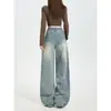 Jeans anchos de pierna recta con estampado de estrellas retro americano para mujer, nuevo diseño de otoño 2026, pantalones holgados de pierna recta hasta el suelo