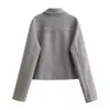 Aliexpress Cross-Border 2026 Primavera e Outono Nova Jaqueta Feminina Estilo Europeu e Americano Moda Botão Metálico de Botão Único